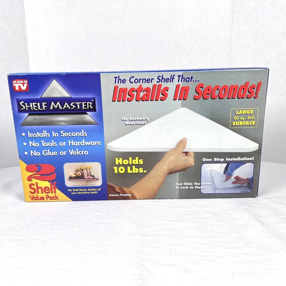 Shelf Master 2 Shelf Value Pack Instant Corner Shelves Brand NEW